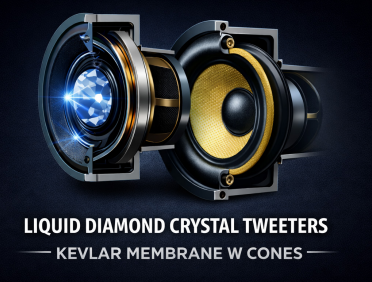 Technical cross-section of Liquid Diamond Crystal Tweeters with Kevlar membrane W cones